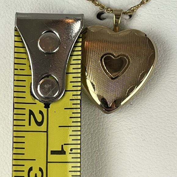 Vintage 14K Gold-Filled Heart Locket Pendant and Necklace 18” Chain NWT In Box - Picture 6 of 6